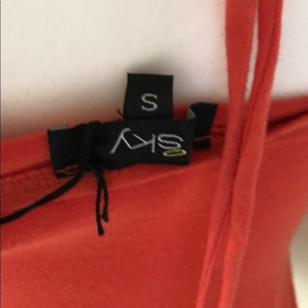 Sky Red Halter Empire Waist Tank with Decorative Trim size S FINAL MARKDOWN - Picture 3 of 4